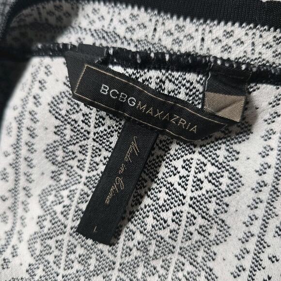 BCBG MaxAzria Jaylenne Peplum Top Round Neck Sleeveless Geometric Print Size L - Picture 7 of 13